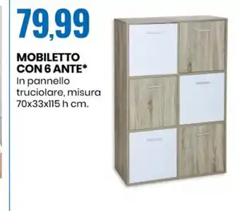 Eurospin Mobiletto Con 6 Ante 70x33x115 h cm. offerta