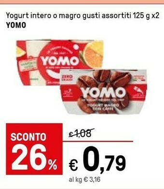 Iper La Grande Yomo Yogurt Intero Con Pesca offerta