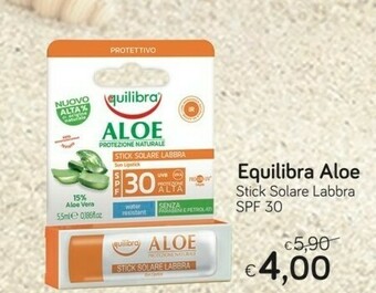 Idea bellezza Equilibria Aloe Stick Solare Labbra Spf 30 offerta