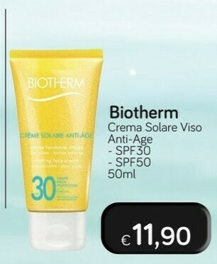 Biotherm Crema Solare Viso Anti-age Spf30 / Spf50 50 Ml