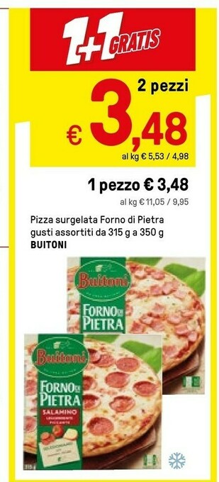 Iper La Grande Buitoni Pizza Surgelata Dorno Di Pietra offerta