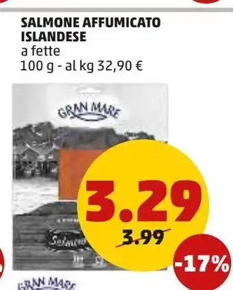 PENNY Salmone affumicato islandese a fette 100 g — al kg 32,90 € offerta