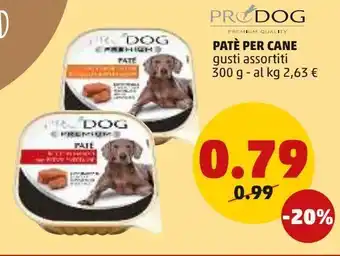 PENNY Patè per cane gusti assortiti 300 g - al kg 2,63 € offerta