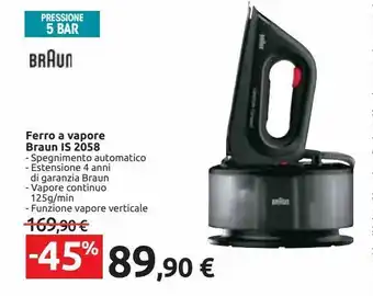 Carrefour Iper Ferro a vapore braun is 2058 offerta