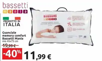 Carrefour Iper Guanciale memory comfort bassetti mania offerta