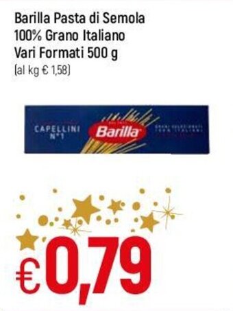 Famila Barilla Pasta di Semola 100% Grano Italiano Vari Formati 500 g offerta