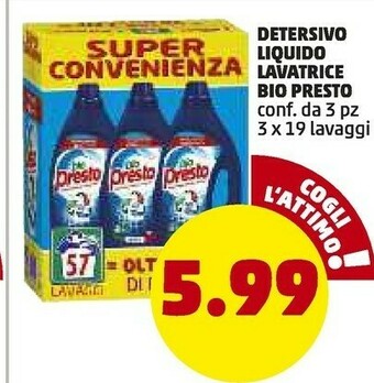 PENNY Bio Presto Detersivo Liquido Lavatrice offerta