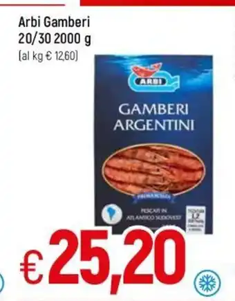 Famila Arbi Gamberi 20/30 2000 g offerta