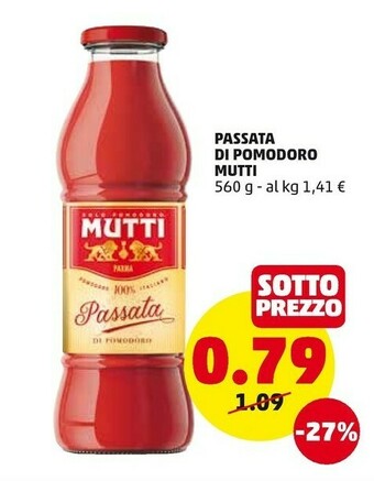 PENNY Mutti Passata Di Pomodoro 560 G(ml) offerta