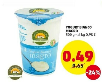 PENNY Sapor di Cascina Yogurt Bianco Magro 500 G(ml) offerta
