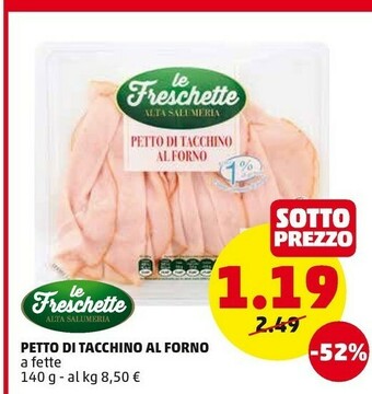 PENNY Le Freschette - Petto Di Tachino Al Forno A Fette 140 G(ml) offerta