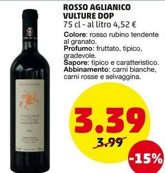 PENNY Rosso Aglianico Vulture Dop offerta