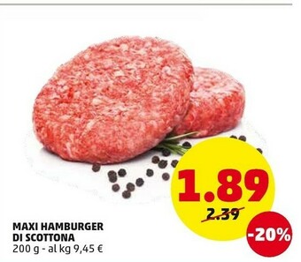 PENNY Maxi Hamburger Di Scottona 200 G offerta