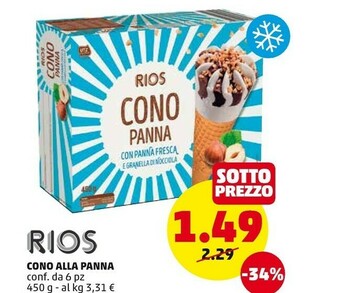 PENNY Rios Cono Alla Panna offerta