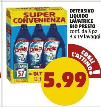 PENNY Bio Presto Detersivo Liquifo Lavatrice offerta