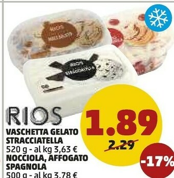PENNY Rios Vaschetta Gelato offerta