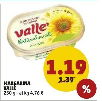 PENNY Vallè - Margarina 250 g(ml) offerta