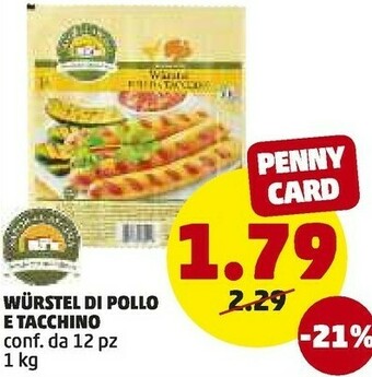 PENNY Wurstel Di Pollo E Tacchino offerta