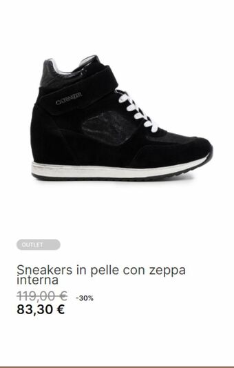 Sneakers in pelle con zeppa interna