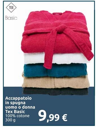 Carrefour Iper Accappatoio in spugna uomo o donna tex basic offerta