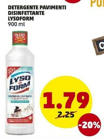 PENNY Lysoform Detergente Pavimenti Disinfettante offerta