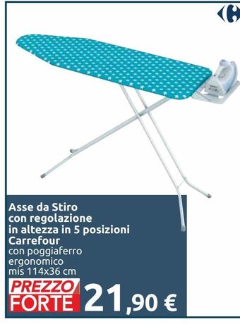 Carrefour Iper Asse da stiro con regolazione in altezza in 5 posizioni carrefour offerta
