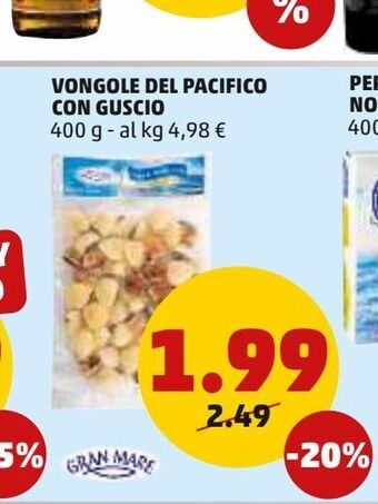PENNY Vongole del pacifico con guscio 400 g offerta