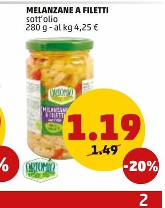 PENNY Melanzane a filetti sott''olio 280 g offerta