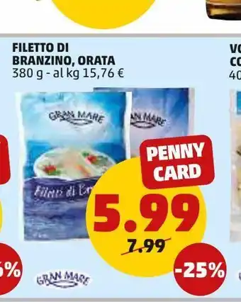 PENNY Filetto di branzino , orata 380 g offerta