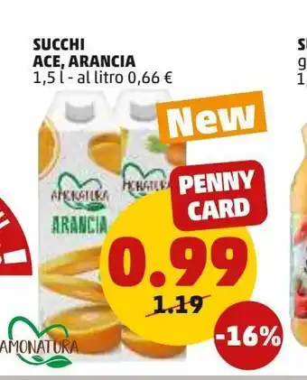 PENNY Succhi ace , arancia 1.5 l offerta