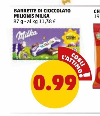PENNY Barrette di cioccolato milkinis milka 87 g offerta