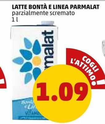 PENNY Latte bontà e linea parmalat parzialmente scremato 1 l offerta