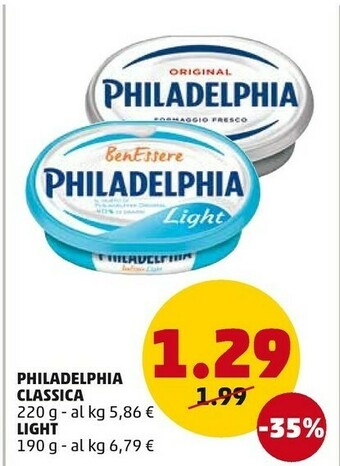 PENNY Mondelez - Philadelphia Classico Formaggio Fresco offerta