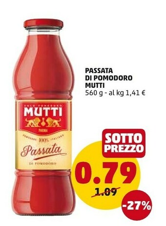 PENNY Mutti Mutti - Passata Mutti di Pomodoro al Basilico 560 g(ml) offerta