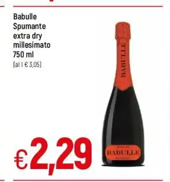 Famila Babulle Spumante extra dry millesimato 750 ml offerta