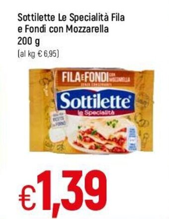 Sottilette Le Specialità Fila e Fondi con Mozzarella 200 g