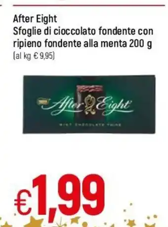 Famila After Eight Sfoglie di cioccolato fondente con ripieno fondente alla menta 200 g offerta