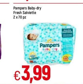 Famila Pampers Baby-dry Fresh Salviette 2 x 70 pz offerta