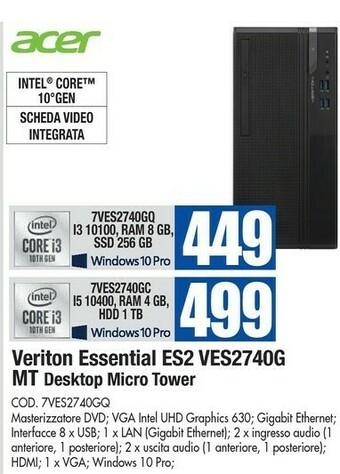 Wellcome Acer acer aspire offerta