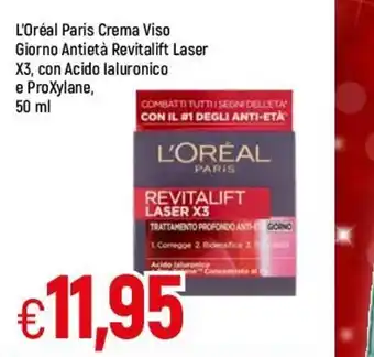 Famila L'Oréal Paris Crema Viso Giorno Antietà Revitalift Laser X3, con Acido laluronico e PrXylane, , 50 ml l offerta