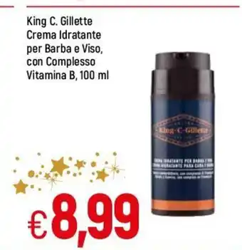 Famila King C. Gillette Crema Idratante per Barba e Viso, con Complesso Vitamina B, 100 ml offerta