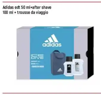 Famila Adidas edt 50ml + after shave 100 ml + trousse da viaggio offerta
