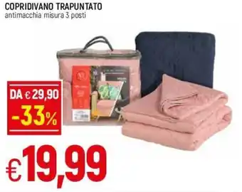 Famila Copridivano Trapuntato Antimacchia Misura 3 Posti offerta