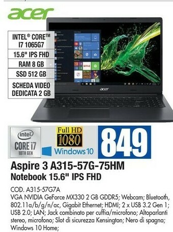 Wellcome Acer acer aspire offerta