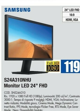Wellcome Samsung Monitor tv offerta