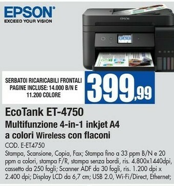 Wellcome Epson Stampante offerta