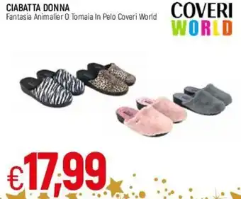 Famila Ciabatta Donna Fantasia Animalier O Tomaia in pelo offerta