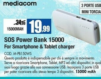 Wellcome Mediacom Power Bank offerta