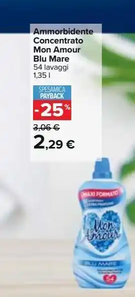 Carrefour Iper Ammorbidente concentrato mon amour blu mare offerta