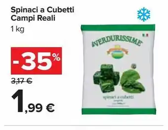 Spinaci a cubetti campi reali